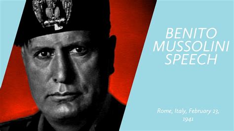 Mussolini Speech Rome Italy February Benito Mussolini