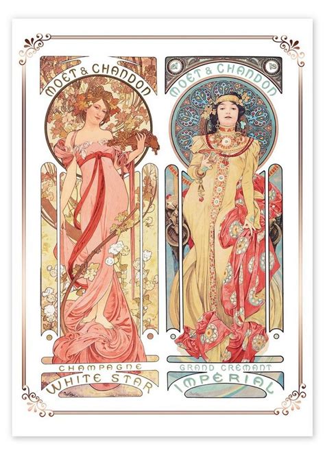 Posterlounge Poster Alfons Mucha Moët And Chandon Collage Küche