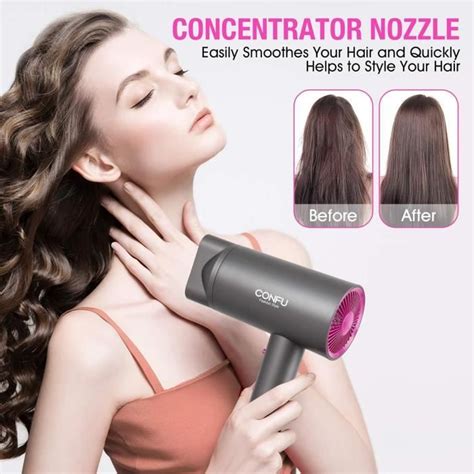 CONFU Sèche cheveux ionique professionnel 1800 W petit et léger avec