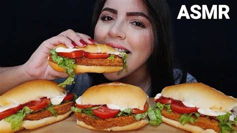 Asmr Comida Sandu Che De Steak De Frango Mukbang Sons De Mastiga O