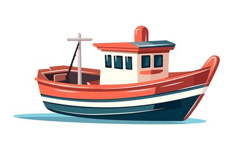 Premium Vector Fishing Boat Side View Isolated Commercial Fishing