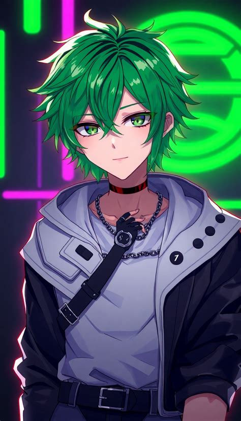 Green Hair Anime Boy Image Free Ai Generator Makepix