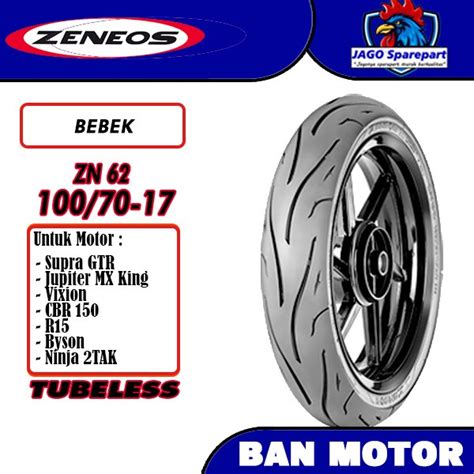 Jual Ban Motor Bebek Zeneos Zn Tubeless Shopee Indonesia