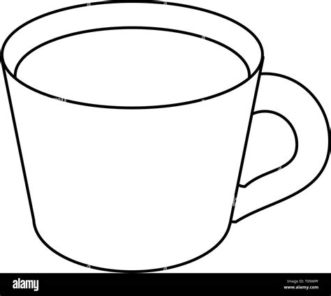 Coffee mug drink cartoon in black and white Stock Vector Image & Art ...