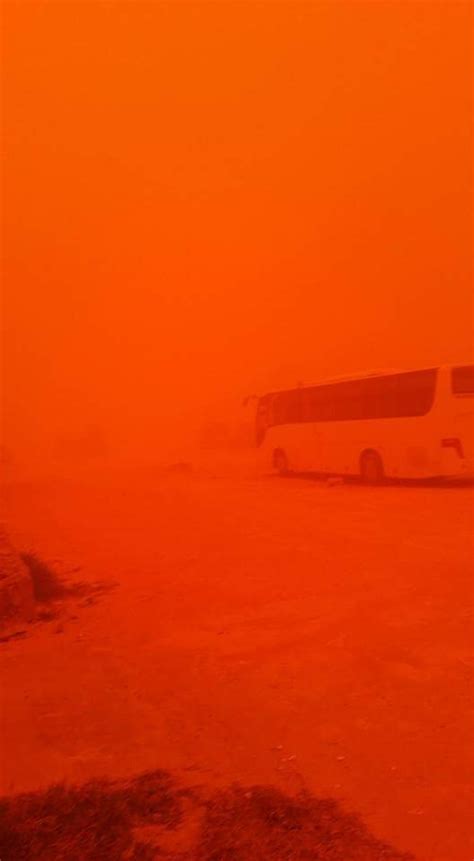 Apocalyptical Red Sandstorm Turns Tobruk Libya Blood Red Strange Sounds