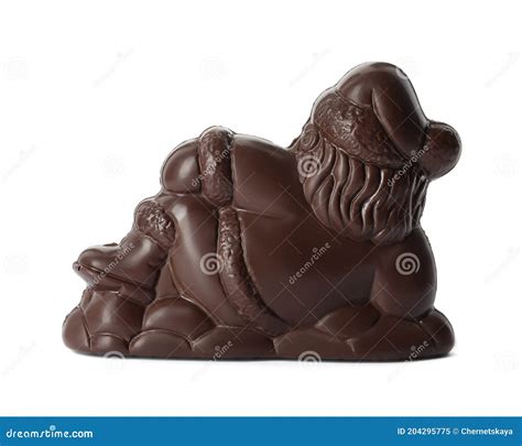 Sweet Chocolate Santa Claus Candy Isolated On White Back View Stock