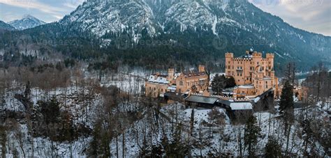 An aerial view of the Hohenschwangau Castle 21200362 Stock Photo at ...