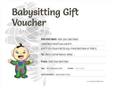 Babysitting T Certificate Templates