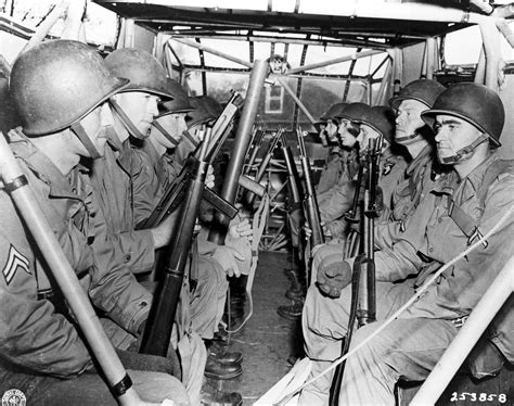 Men Of The 101st Airborne Division Screaming Eagles Inside A Waco Cg