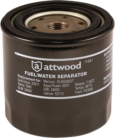 Attwood Universal Micron Fuel Water Separator Filter With