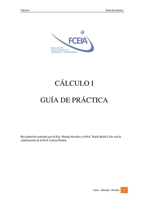 Pr Ãctica de CÃlculo I 2023 CÁLCULO I GUÍA DE PRÁCTICA