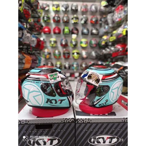 Jual Kyt Helm Couple Kyt R Motif Aqua Kyt Kyoto Motif Aqua Shopee