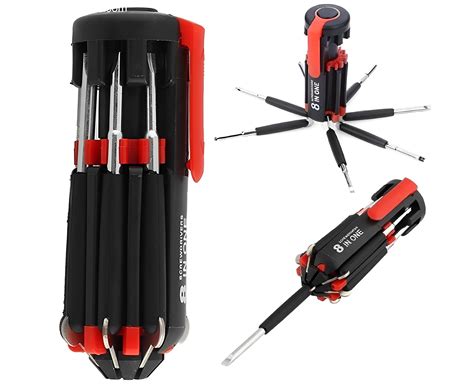 Compact In Multi Screwdriver Tool Set With Led Torch