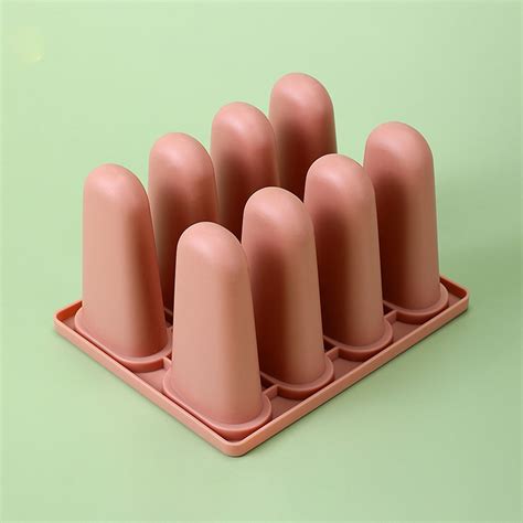 Dessert Grid Mould Easy Demoulding Diy 8 Grids Cartoon Stick Popsicle