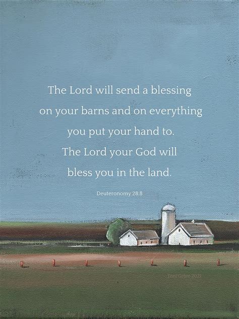 Bible Verse Farm Print Painting By Toni Grote