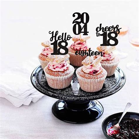 24 Pcs 18th Birthday Cupcake Toppers Hello Cheers 18 Eighteen Since