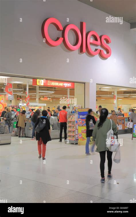 People Shop At Coles Supermarket In Melbourne Australia Stock Photo Alamy