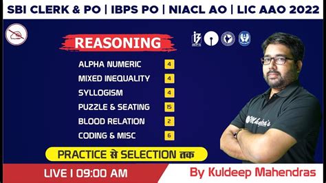 Sbi Clerk Po Ibps Po Insurance Reasoning Live Test