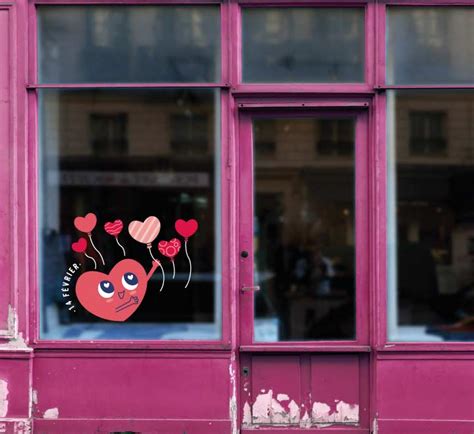 Sticker St Valentin Mignon Sv Pour Vitrine Comstickers