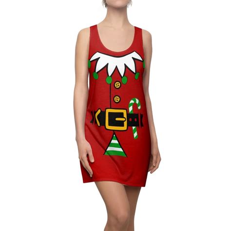 Red Elf Costume For Teens And Women Cute Elf Dress Christmas Etsy