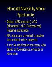 Lecture Introduction To Atomic Spectrometry Ppt Elemental Analysis