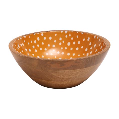 Sintra Mango Wood Spotted Salad Bowl Ochre Dexam