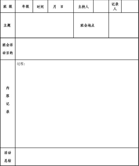 主题班会记录表word文档在线阅读与下载无忧文档