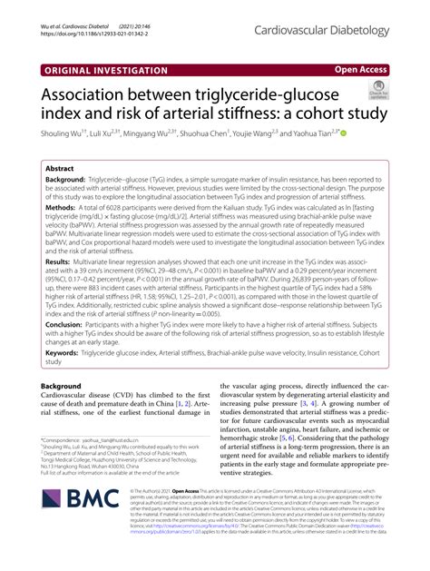 Pdf Association Between Triglyceride Glucose Index And Risk Of