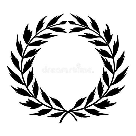 Showing Laurel Wreath Simple Silhouette Black White Background