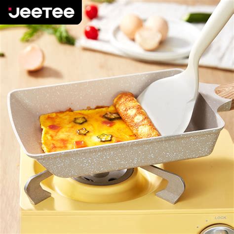 JEETEE 22CM Japanese Style Rectangle Non Stick Tamagoyaki Pan