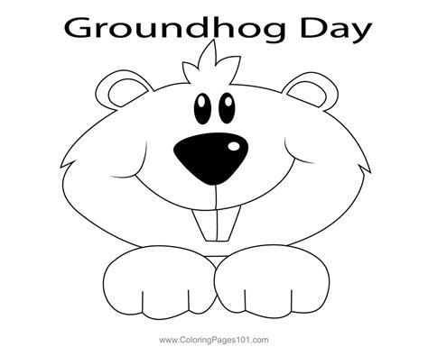 Celebration Groundhog Day Coloring Page For Kids Free Groundhog Day