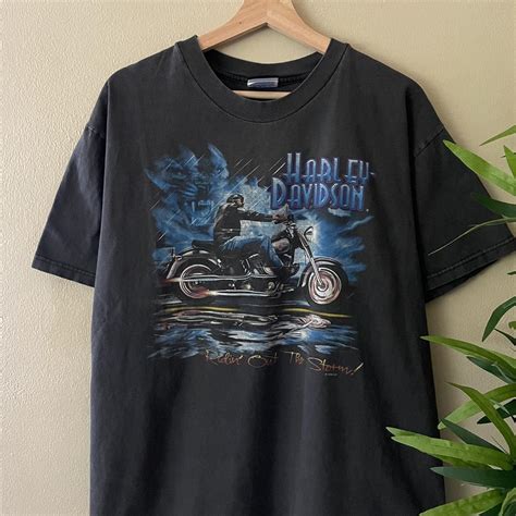 Vintage Harley Davidson Ridin Out The Storm Biker Depop