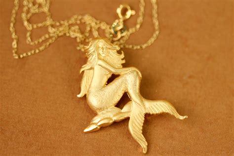 Mermaid Necklace Sea Princess A 14k Gold Plated Sterling Silver Mermaid On A 14k Gold Filled