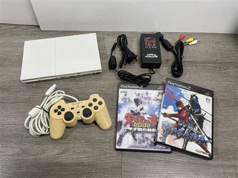 【やや傷や汚れあり】 Ps2 プレイステーション2 Scph 75000 セラミックホワイト 動作品 本体 コントローラー ソフト