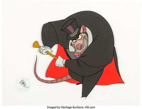 The Great Mouse Detective Ratigan Production Cel Walt Disney 1986 Par