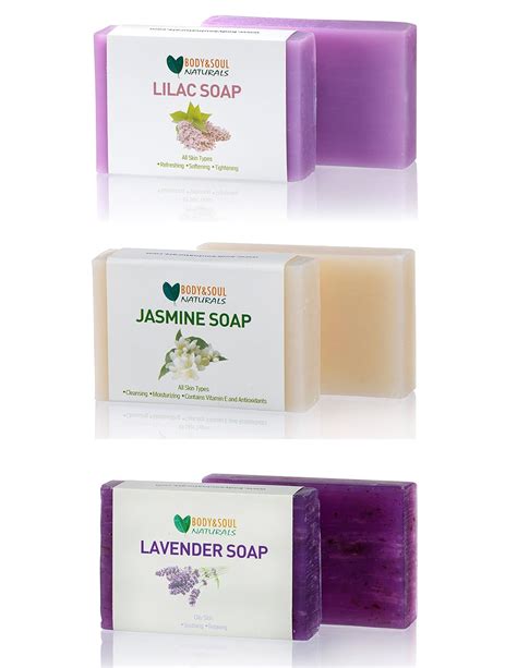 Lilac Jasmine Lavender Natural Glycerin Soap Bars Body And