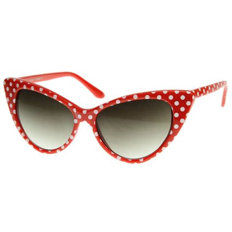 Retro 1950 S Polka Dot Cat Eye Fashion Sunglasses Zerouv