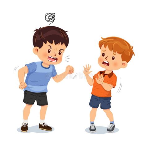 Angry Boy Shouting At A Friend Stock Vector Illustration Of Rage