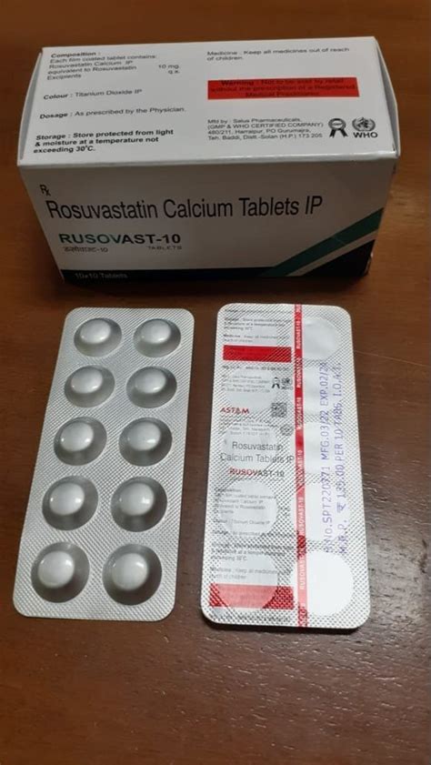 Rosuvastatin Calcium Tablet, For Clinical, Packaging Size: 10*10 at Rs ...