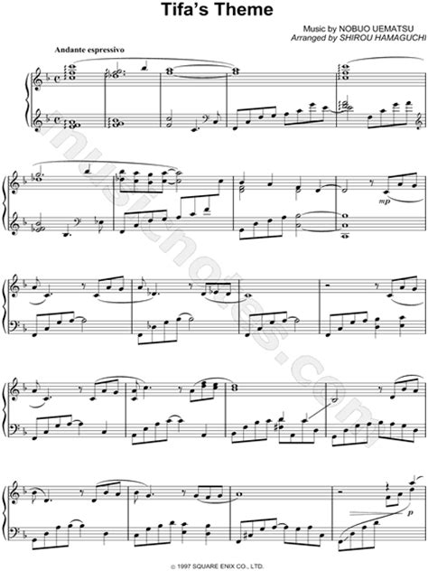 "Tifa's Theme" from 'Final Fantasy VII: Advent Children' Sheet Music (Piano Solo) in F Major ...