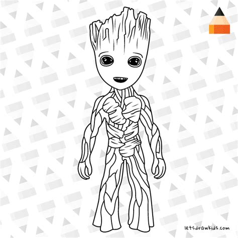 How To Draw Groot Teenager The Guardians Of The Galaxy