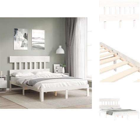 Vidaxl Massief Grenen Bedframe Wit X X Cm