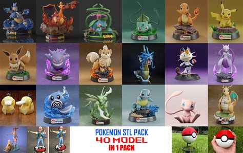 Pokemon D Model Bundle Pack Pokemon D Print Files Pokemon Stl Pack