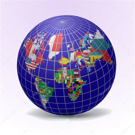 All Flags In Globe Form Stock Vector Image By Bakelyt 5803785