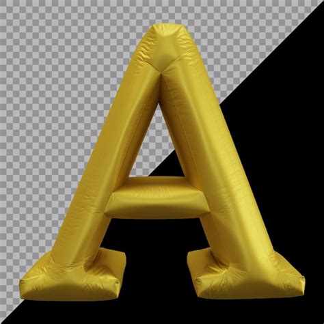 Premium PSD 3d Rendering Of Alphabet Letter A Balloon Gold