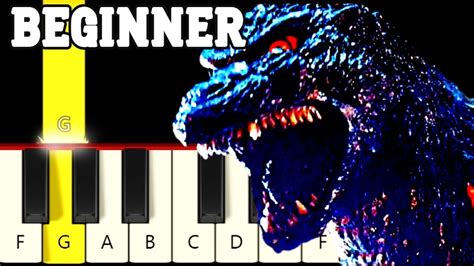 Godzillas Theme Easy And Slow Piano Tutorial Beginner Youtube