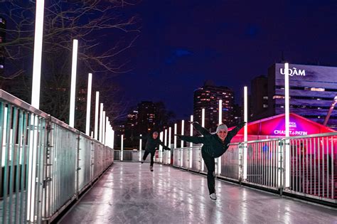 The Montr Al En Lumi Re Festival Opens A Foot Long Aerial Skating