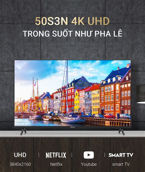 Smart Tivi Netflix 4K UHD Coocaa 50 inch Model 50S3N Hàng chính