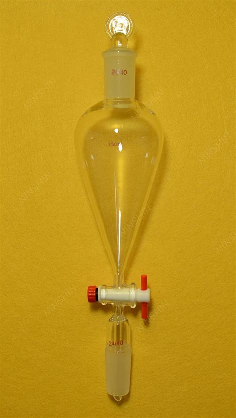 Nanshin Glassware 24 40 500m L Glass Pyriform Separatory Funnel Pea R Shape Ptfe Stopcock