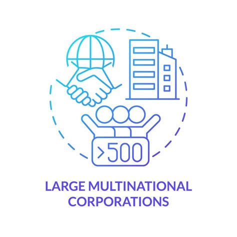 Grande Multinacional Corporaciones Azul Degradado Concepto Icono